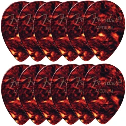 Fender 358 Shape Classic Celluloid Picks Shell Medium 12 Pack