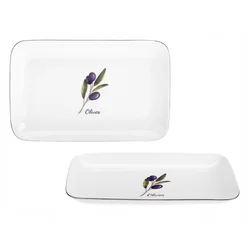 Ravi Pladenj 20 cm Olive iz porcelana 1 kos.