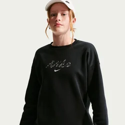 Nike G NSW STDIO FLC OVRSZD CRW AOP, dječiji pulover, crna IM4963