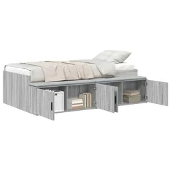 Vidaxl Konstrukcija postelje Siva Sonoma 90 x 200 cm Konstruiran les