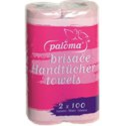 Papirnate brisače Paloma krep, 1-slojne, 2 roli, roza