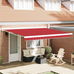 Skrovita tenda Crvena 400 × 300 cm Tkanina i Metal