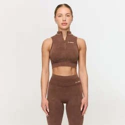 GymBeam Fierce Seamless Sports Bra Brown