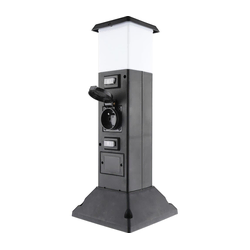 Solight PG05 - Spoljašnja lampa sa 2 utičnice 1xE14/15W/230V IP44 crna