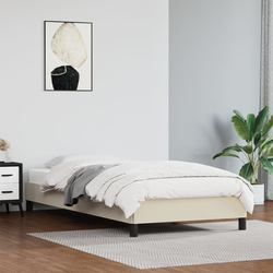 vidaXL Posteljni okvir krem 90x200 cm umetno usnje