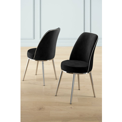 HANAH HOME Set 2 stolice Pefa Black Chrome