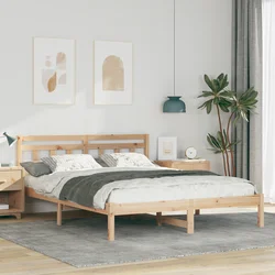 vidaXL Konstrukcija postelje Rjava 140 x 200 cm Trdna borovina