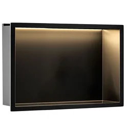 VGRAJENA KOPALNIŠKA POLICA  LED 30x45 black