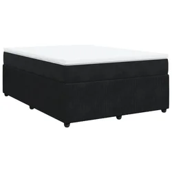 Vidaxl Box spring postelja z vzmetnico črna 160x200 cm žamet