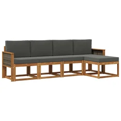 Set vanjskih sofa 5 pcs Prirodna i antracit Poliester