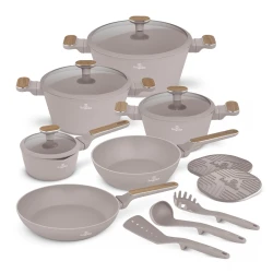 Berlinger Haus Set posuđa Taupe Nordic Collection BH-8344, 15 delova, Smeđi