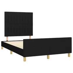 Vidaxl Posteljni okvir brez vzmetnice črn 120x190 cm blago