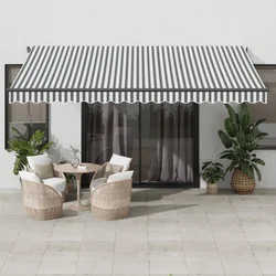Tenda na ručno uvlačenje antracit i bijela 450 x 350 cm