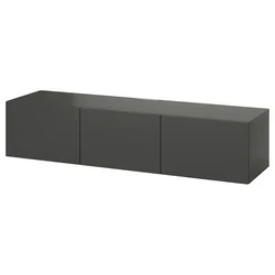 BESTA TV stalaža s vratima, tamnosiva/Lappviken tamnosiva, 180x42x38 cm
