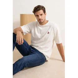 Trendyol Muška majica Tmnss26Ts00025, Krem