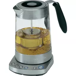 PROFI COOK grelnik vode s cedilom za čaj PC-WKS 1020 G, ročno nastav. temp., prozoren/barva legiranega jekla 501020