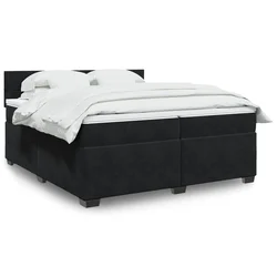 VIDAXL Box spring postelja z vzmetnico črna 200x200 cm žamet