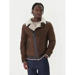 Aeronautica Militare Usnjena jakna 252PN0164U100893 Rjava Regular Fit