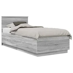 Vidaxl Konstrukcija postelje Siva Sonoma 70 x 190 cm Inženirski les