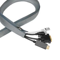 LogiLink fleksibilna zaštita za kablove sa rajfešlusom 1m x 30mm siva