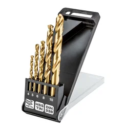 Svedri za kovino HSS-TiN, 4,0–10 mm, komplet 5 kosov