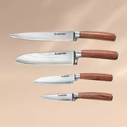 Klarstein Kaito, set damask noževa, 4 komada, izuzetno oštre, ružičaste drvene drške