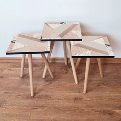 Hanah Home Set klub stočića 3Shp231, 3 komada, Bela
