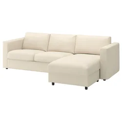 VIMLE Sofa trosed, s lenjivcem/Knäbäck svetlobež