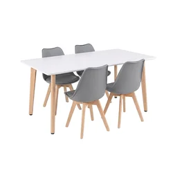 Silla 150 jedilni komplet 4+1, belo-siva