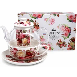 Darilni set za čaj Roses Premium, skodelica in vrč