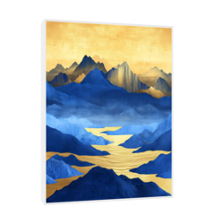 Canvas Slika na platnu Plava planina, 60x80cm, Sa ramom, Beli