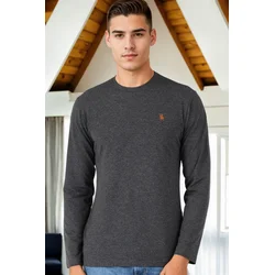 T8588 DEWBERRY BICYCLE COLLAR LONG SLEEVE T-SHIRT-ANTHRACITE-2