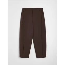 Sinsay - Barrel leg pantalone sa dodatkom viskoze - tamno braon
