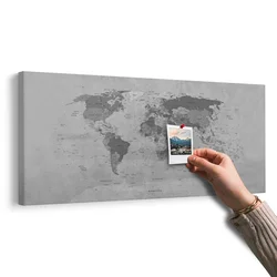 Slika na pluti zemljevid sveta v vintage slogu - 120x60 metallic