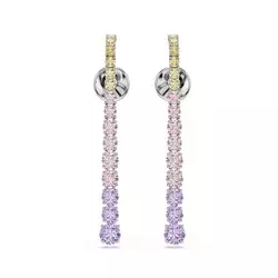 Swarovski Uhani rumena/sivka/roza/srebrna