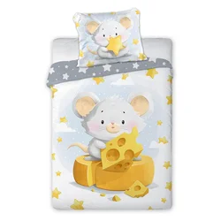 Faro posteljnina 2-delna Cuddles miška grey/yellow