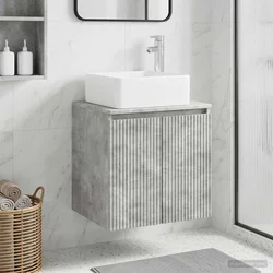 Umivaonik s policom Betonska siva 53 x 35 x 63 cm