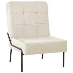 Stolica za opuštanje 65 x 79 x 87 cm krem bijela baršunasta