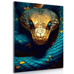 Slika modro zlata kača - 100x150