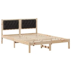 Vidaxl Konstrukcija postelje Črna 150 x 200 cm Masivno borovo les