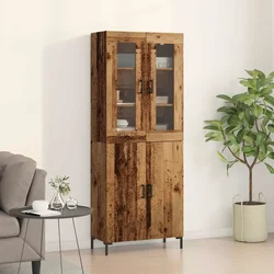 Highboard 2 pcs Staro drvo 69,5 x 34 x 180 cm Konstruirano drvo