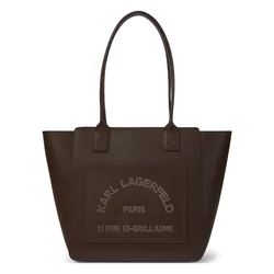 Karl Lagerfeld Nakupovalna torba K/Daily brokat / temno rjava