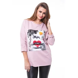 Bombažen oversized sweatshirt LIPS