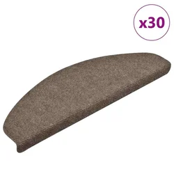 Prostirke za stepenice, samoljepljive, 30 kom., 65x21x4 cm, bež, poluokrugle, velike