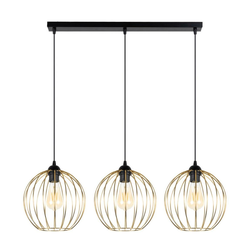 Luster na sajli MATT 3xE27/60W/230V crna/zlatna