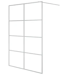Pregrada za tuš srebrna 140 x 195 cm s prozirnim staklom ESG