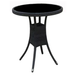 Nexsas bastenski sto ratan, okrugli dino crni ( 41302 )