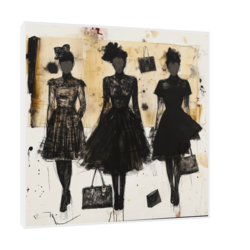 Canvas Slika na platnu Fashion week print, 30x30cm, Sa ramom, Beli