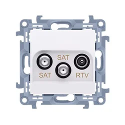 Dvojna vtičnica za satelitsko anteno SAT-SAT-RTV (modul). Prenos: SAT 1-0,5