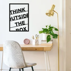 Opviq Zidna dekoracija Think Outside The Box, 35x50 cm, 1.5 mm, Crna